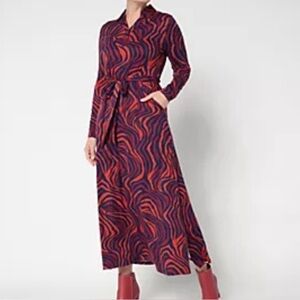 NWT Attitudes by Renee Printed Yummy Jersey Maxi Dress Spiced Wine size 3X